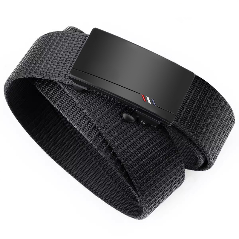 Ceinture en Nylon pour hommes, décontractée, toile tissée, respirante, boucle automatique, sangle de sport de plein air, ceinture en jean à la mode