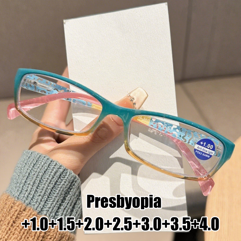 Nouvelle tendance lunettes de lecture colorées pour femmes hommes classique petit carré presbytie mode Anti-lumière bleue Plus lunettes dioptrie