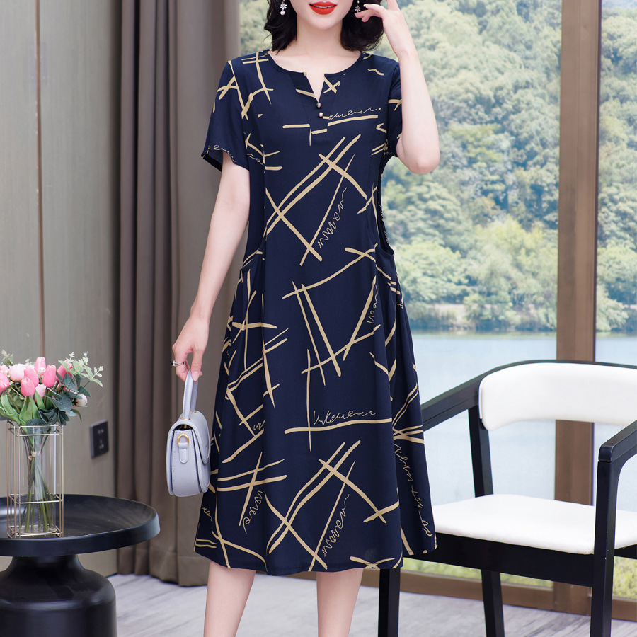 2025 Robe grande taille Robe d'été Robe Femme femmes décontracté à manches courtes Boho Vintage imprimé Robe longue plage