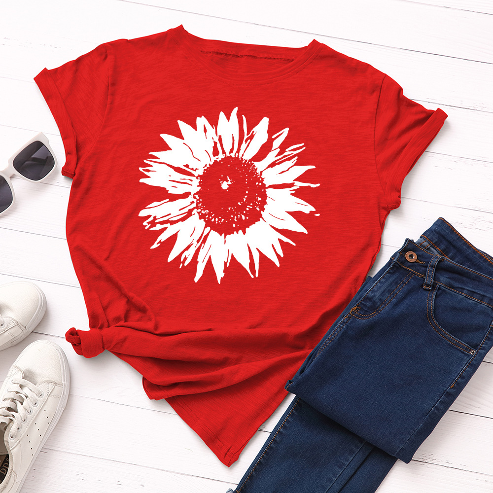 S-5XL Respzed Femmes Économie Femme À Manches Courtes Tee Y-Fleur Imprimé Femme Casual Tshirt 2024 Été Coton T Shirt