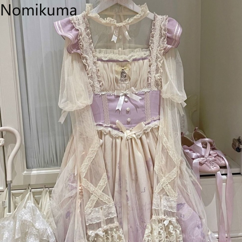 Chemisier japonais vêtements pour femmes 2025 Camisas De Mujer Style Lolita dentelle gaze nœud chemises d'été voir à travers volants hauts doux