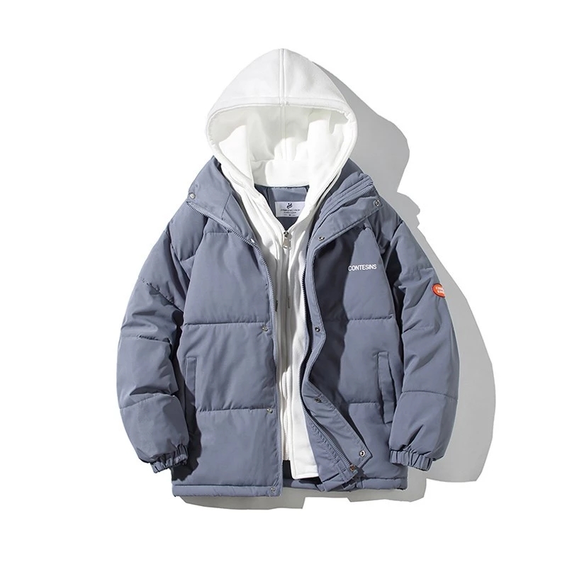 Parka courte à capuche surdimensionnée pour hommes et femmes, manteau en coton rembourré, pardessus décontracté, mode féminine, hiver