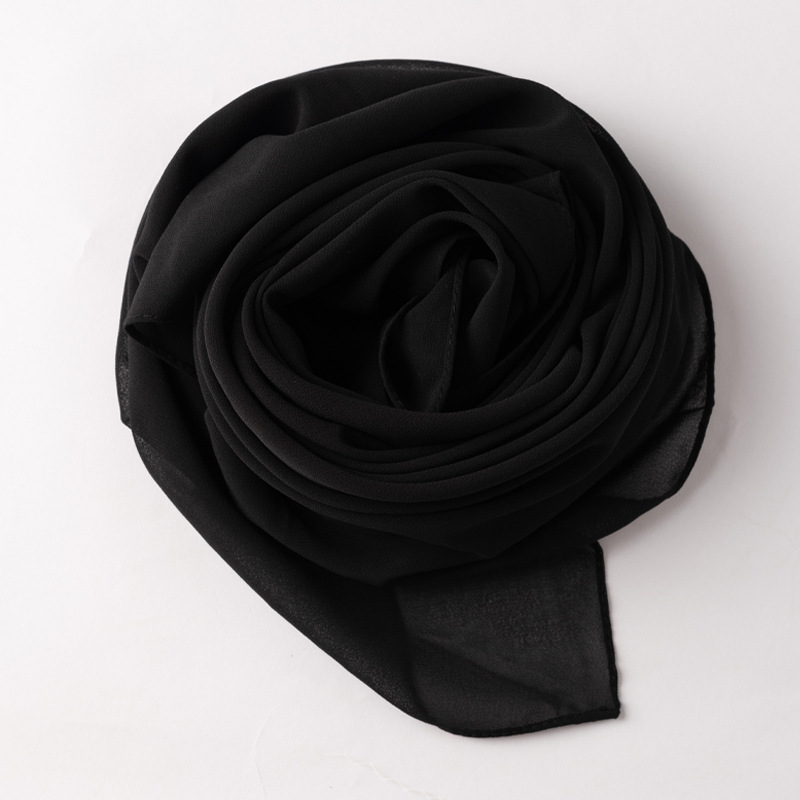 90*90 cm carré couleur unie femmes en mousseline de soie Hijab musulman écharpe doux Ramadan foulards châle silencieux foulard extérieur Bandanna