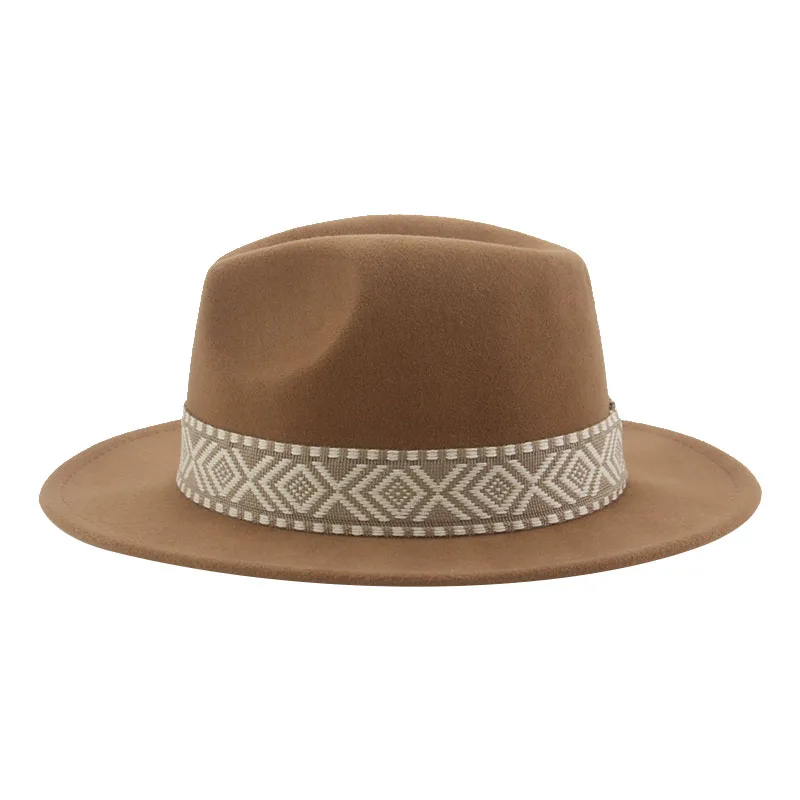 Panama chapeau Western Cowboy chapeaux pour femmes solide grand bord décontracté Fedoras hommes femmes Camel noir blanc feutré chapeau Sombreros Gorras