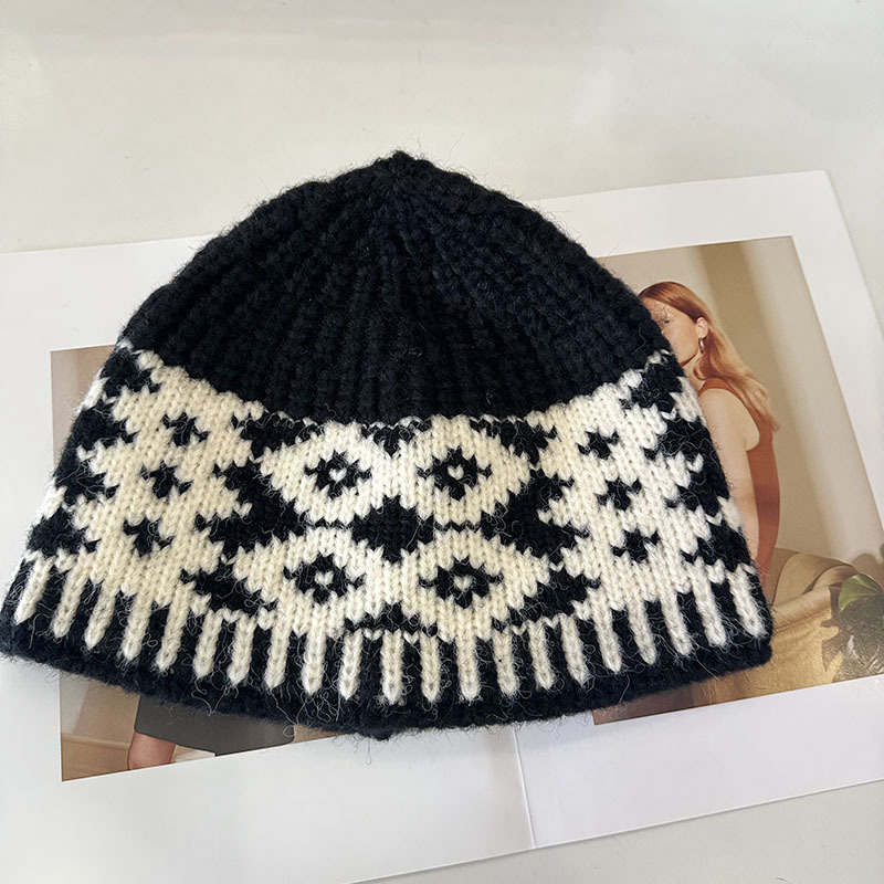 Casquette tricotée en laine pour femmes, chapeau rétro mixte pour garder au chaud, grande taille, résistant au froid, pour la tête masculine, nouvelle collection 2025