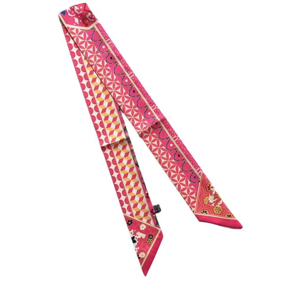 Chaud Long français Double face fleur de cajou sergé foulard en soie foulard de cou ruban multifonctionnel chemise écharpe en gros 5*90 cm