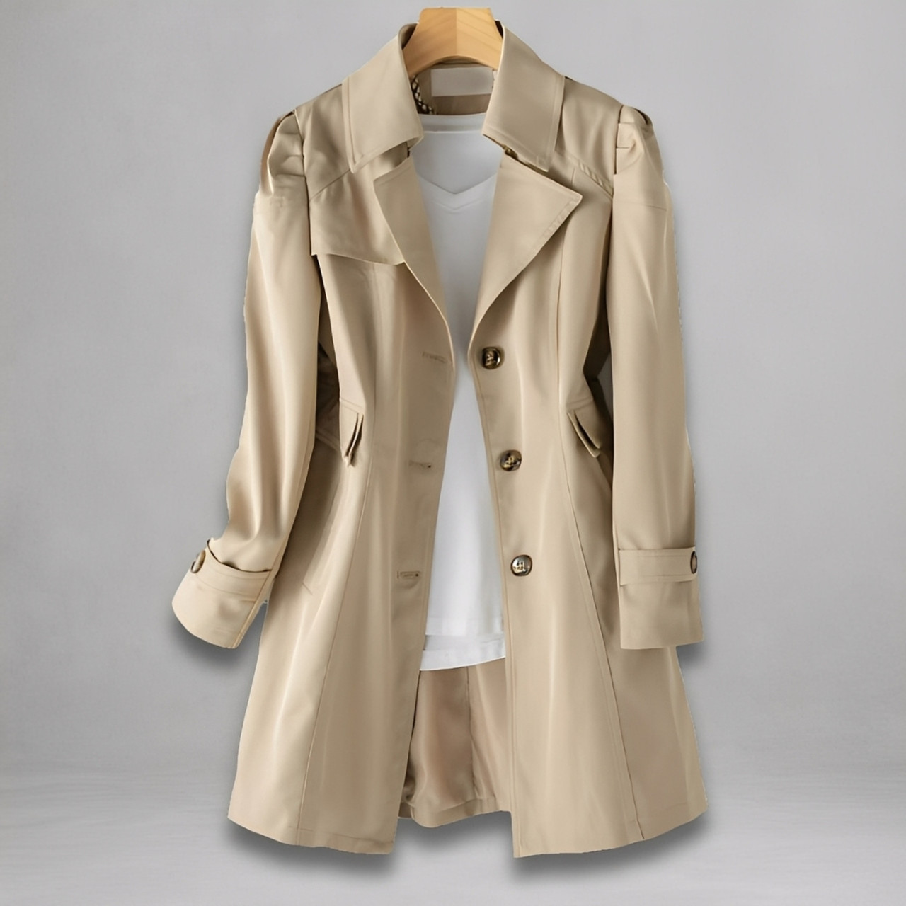 Manteau mi-long élégant à bouton unique pour femme, nouveau Style, coupe cintrée, Version coréenne, digne, petite taille, vêtements d'extérieur, printemps automne