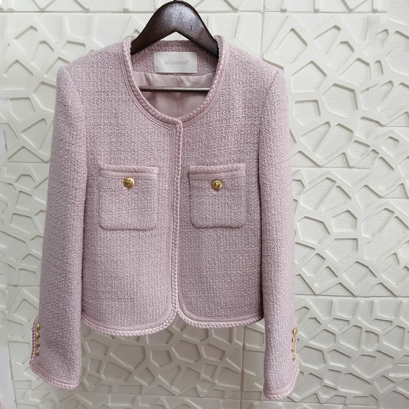 Manteau en laine pour femmes, court et élégant, en Tweed, Style français, haut de gamme, inspiré, nouvelle collection automne hiver 2025