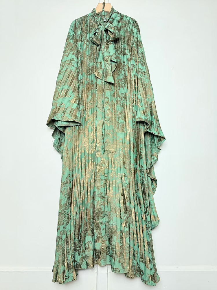 Robe Maxi élégante à imprimé floral pour femmes, manches chauve-souris, à lacets, style Boho irrégulier, Robe de soirée, haute qualité, jupe mode féminine d'automne