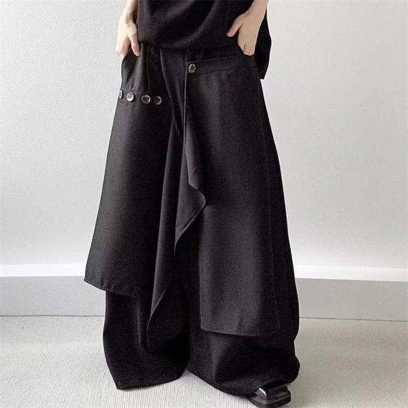 Fanan 2026 Nouvelle Collection Automne – Pantalon Jupe Irrégulier à Boutons et Pantalon Large Décontracté Polyvalent pour Femme