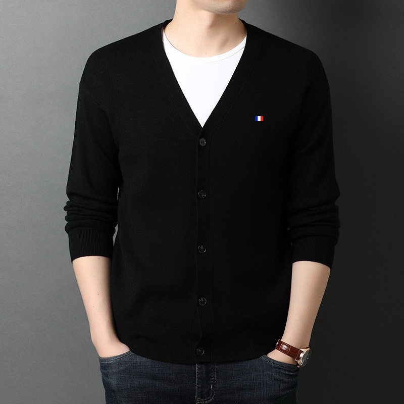Pull en cachemire vêtements pour hommes col en v Cardigan tricot printemps automne hauts amples haut de gamme Jersey Hombre Pull Homme manteau en laine