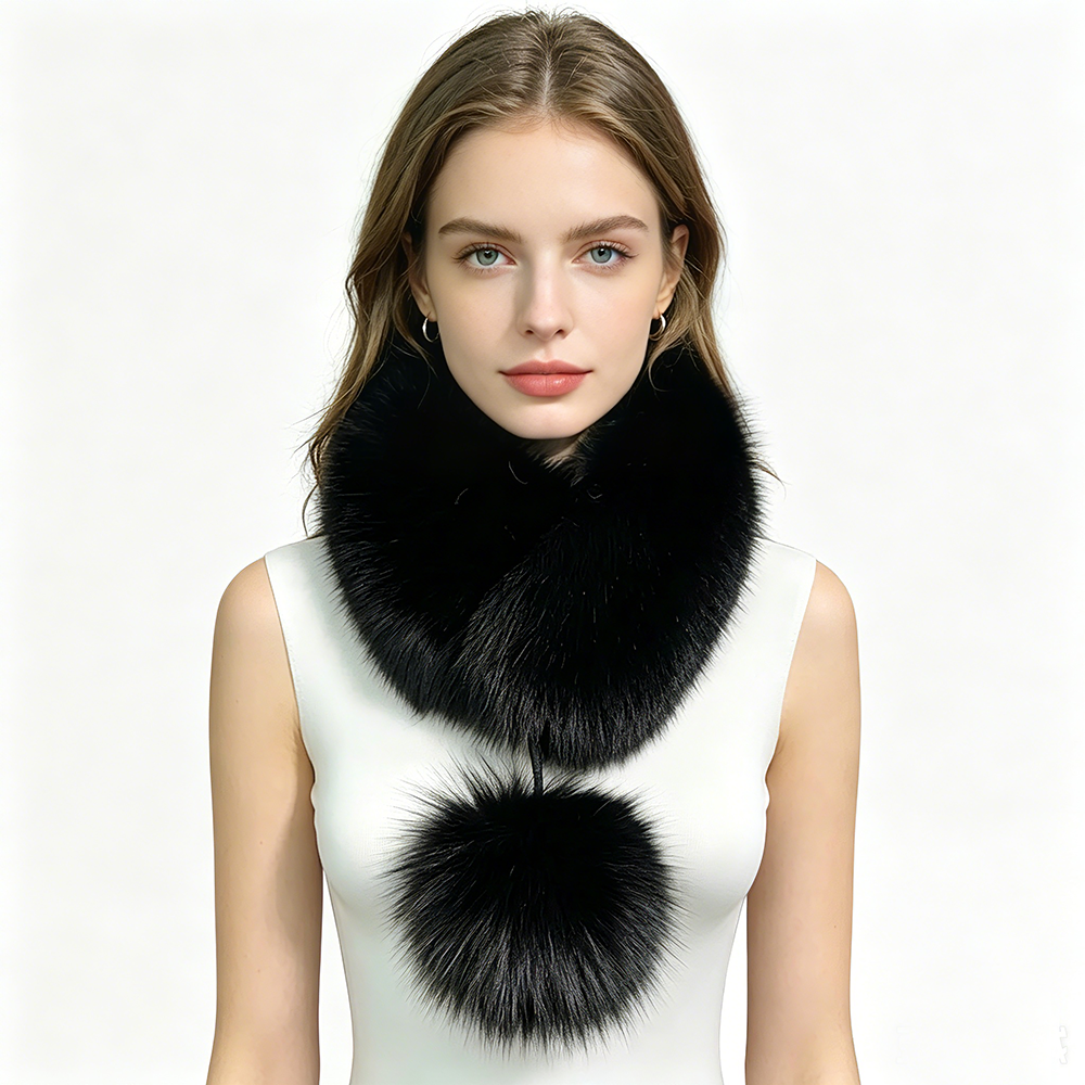 Nouvelle Écharpe en Véritable Fourrure de Renard 2026 pour Filles, Écharpes Chaudes et Épaisses en Fourrure pour l'Extérieur, Col en Fourrure de Renard de Luxe pour Femmes, Écharpe Douillette avec Pompon en Fourrure pour l'Hiver