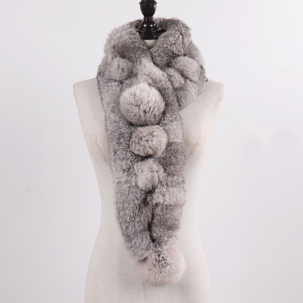 Nouvelle marque dame 100% naturel lapin fourrure écharpe femmes hiver épais chaud réel fourrure foulard russie femme en plein air fourrure foulards