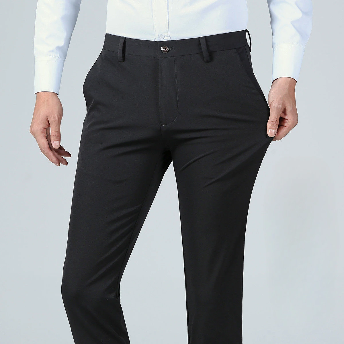 Pantalon habillé noir élégant pour hommes, pantalon décontracté confortable, pantalon de costume d'affaires coréen quatre saisons, pantalon Slim extensible pour hommes