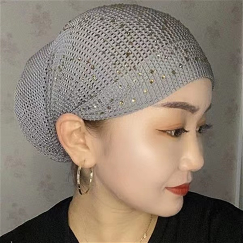 Chapeau Turban en maille respirante pour femmes, élastique, couvre-tête en dentelle, foulard musulman, Bonnet pour perte de cheveux, été