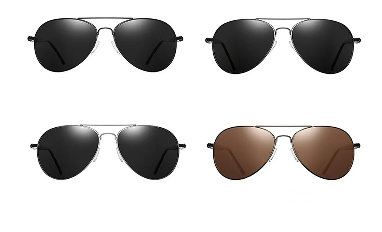 Lunettes de soleil de luxe polarisées pour hommes et femmes, lunettes de soleil de conduite pour hommes, lunettes de soleil pilote vintage, UV400, marque de créateur, noir