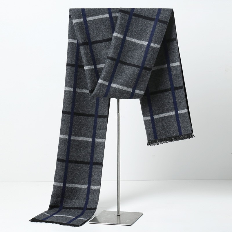 Marque de créateur Plaid hommes foulards hiver chaud cachemire écharpe hommes Pashmina châle affaires longues enveloppes cadeau de noël pour homme