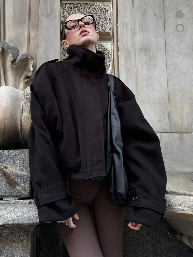 Veste en fourrure pour femme, manteau à col rabattu, manches longues, simple boutonnage, décontracté, ample, vêtements d'extérieur, collection automne-hiver 2025