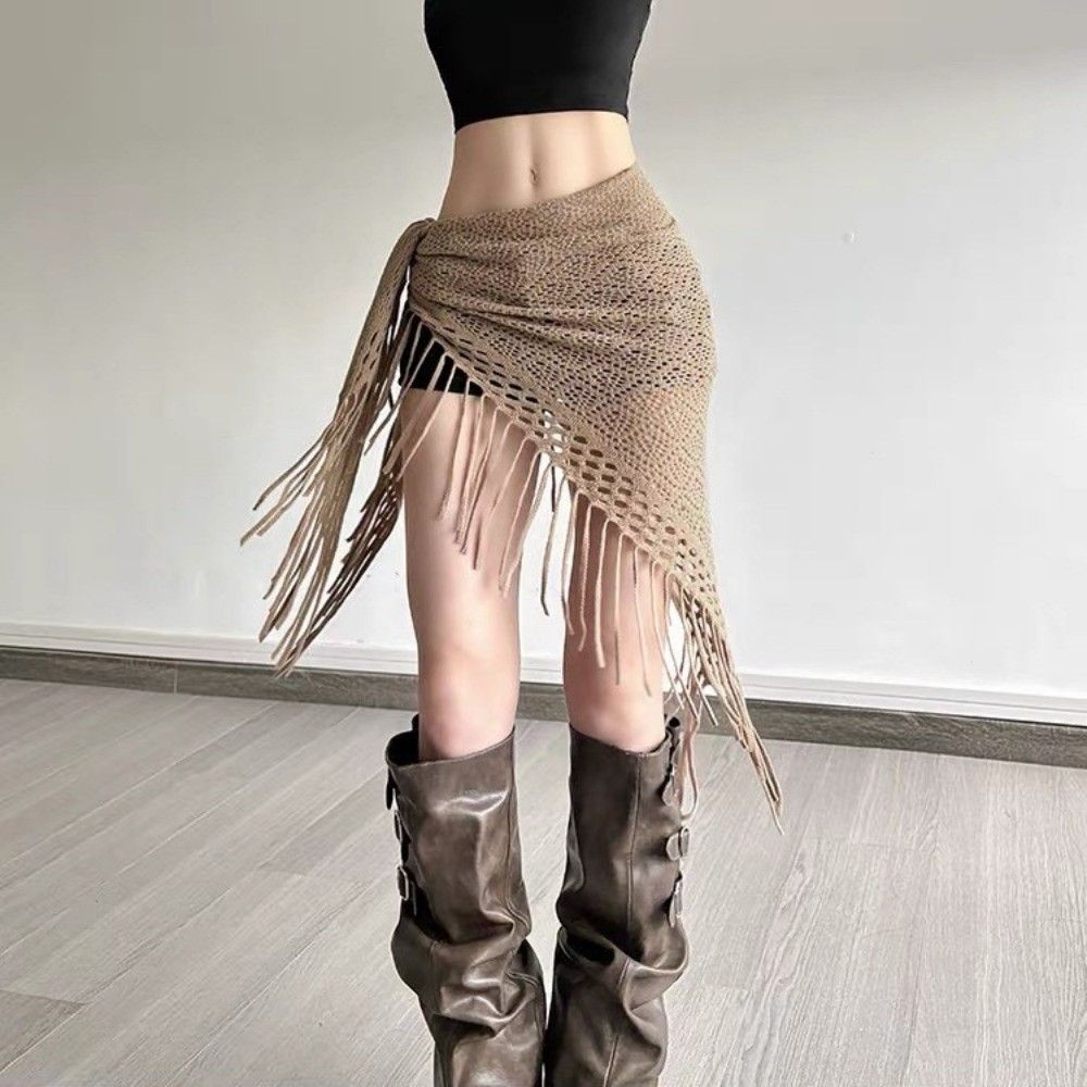 Vêtements de danse du ventre pour femmes, écharpe triangulaire en tricot de style bohème, écharpe de hanche pour la pratique de la danse adulte