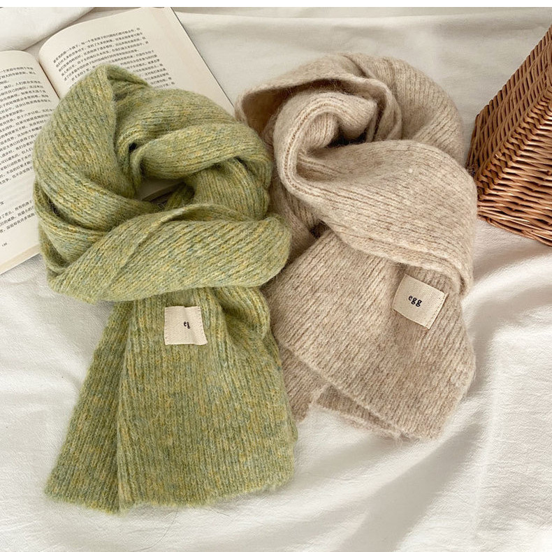 Hiver Mohair écharpe femmes foulards de luxe épaissir plus chaud doux Pashmina châles enveloppes femme couleur Pure tricoté longue écharpe
