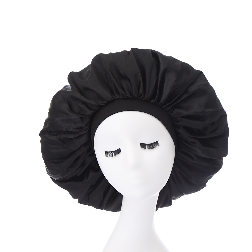 Grand Bonnet en Satin pour femmes, grande taille, pour dormir la Nuit, en soie
