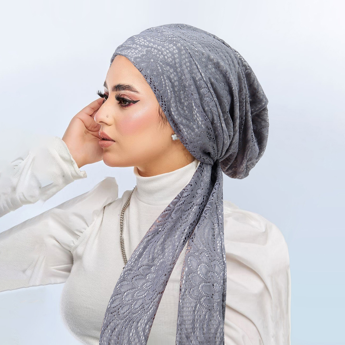 Double couche dentelle femmes Hijabs doux extensible musulman Turban chapeaux foulard dame Bandana casquettes sous-écharpe islamique perte de cheveux casquette
