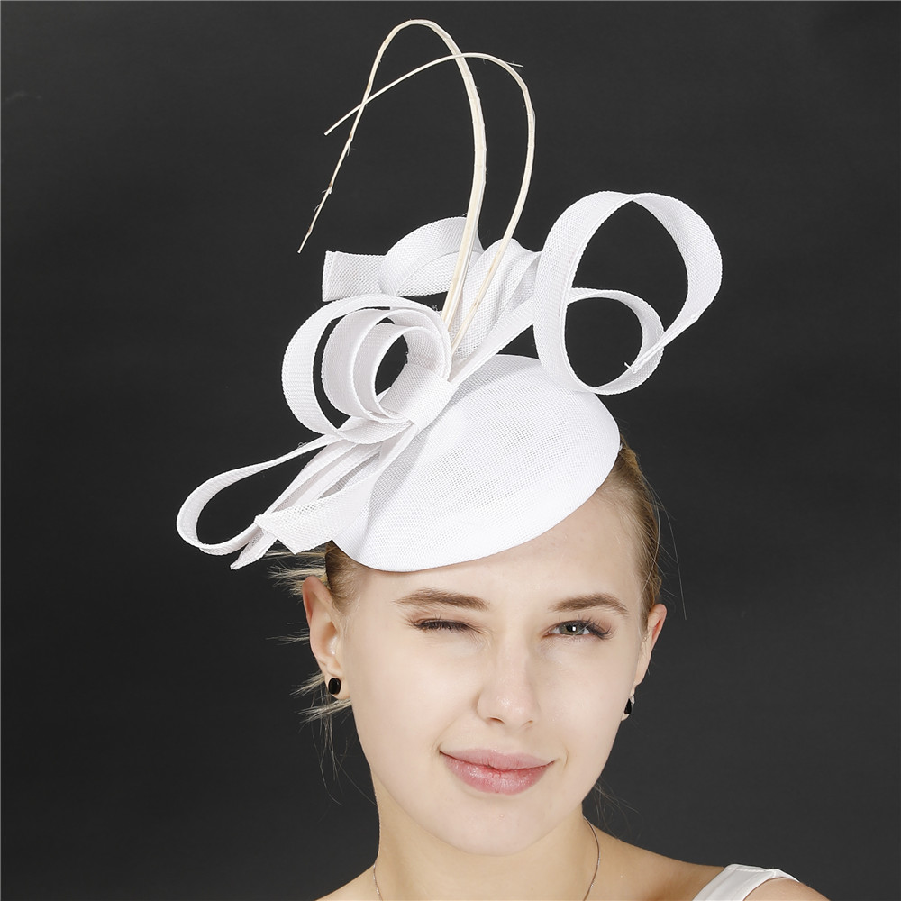 Chapeau de mariée élégant, fascinateur de mode, chapeau de fête pour femme, accessoire capillaire pour course, église, cocktail, coiffe, bijou de tête