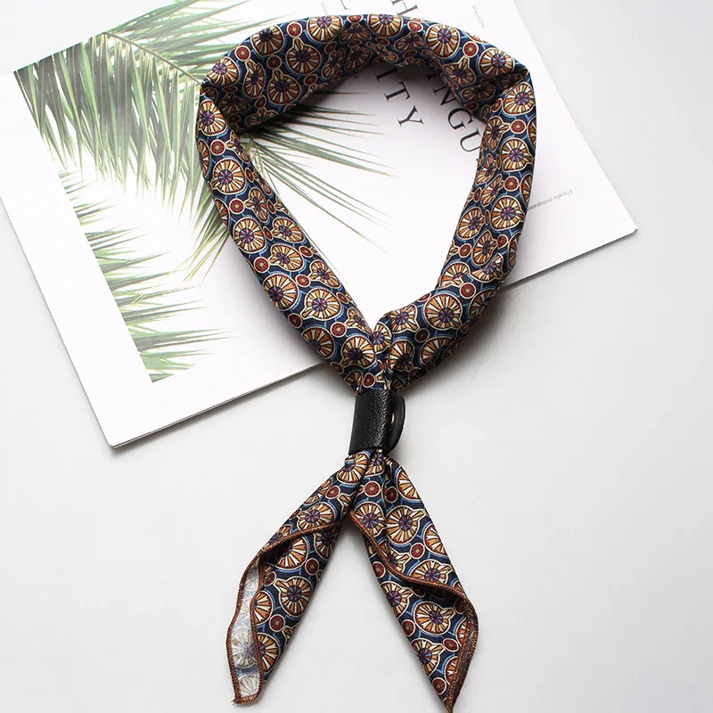 Nouveau 60*60 cm automne hiver écharpe homme femmes décontracté coton foulards carré fleur florale Hanky mode poche carré pour la fête