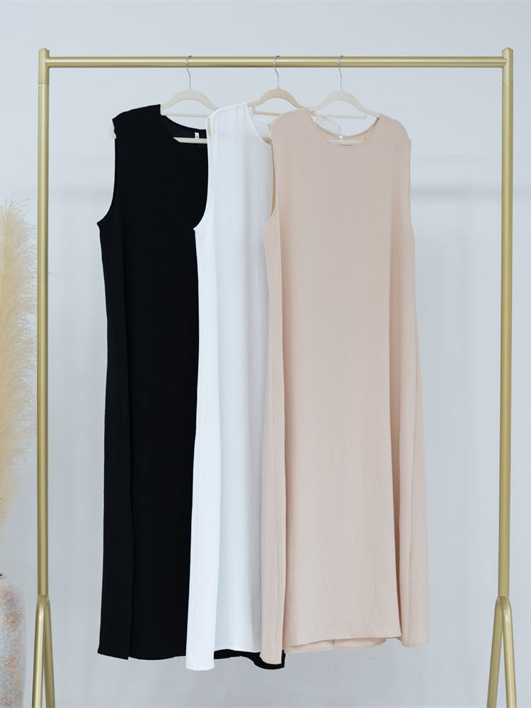 Ramadan sans manches Abaya turquie Islam arabe musulman Robe longue robes africaines pour femmes vêtements Robe Musulmane Femme robes