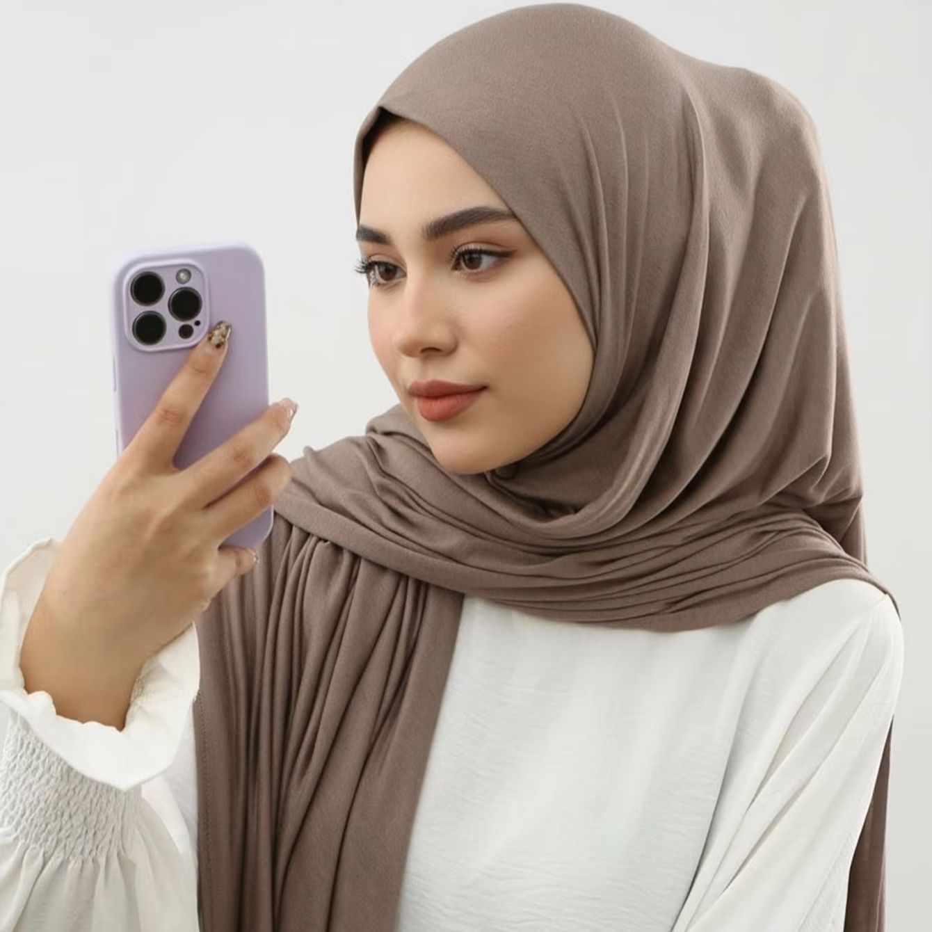 145*145 cm grande taille Jersey Modal carré écharpe extensible musulman instantané Hijab couche Khimar Eid islamique femmes prière foulard