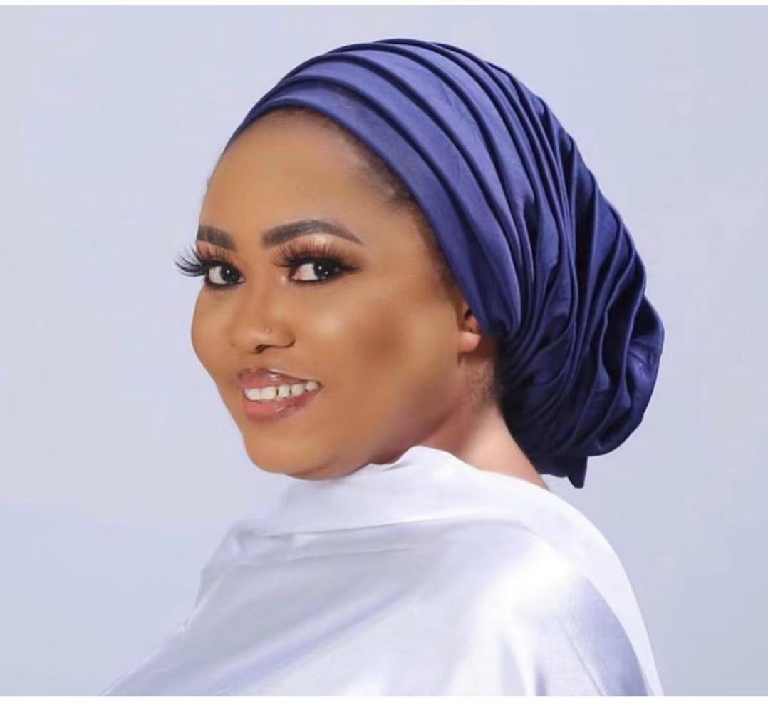 Couleur bonbon dames bandeau musulman Hijab Bonnets mode couvre-chef tendance élastique corps complet plissé Turban casquette pour les femmes