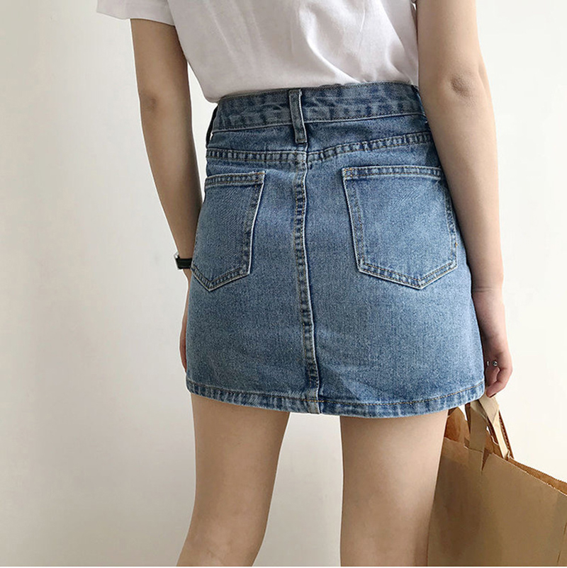 Jupe courte amincissante taille haute, Version coréenne, nouveau Style Ins, sac rétro en Denim, jupe de hanche pour éviter d'un mot