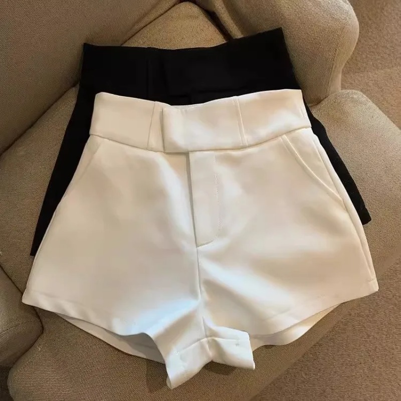 Shorts sexy pour femmes Mooyufon, shorts noirs pour femmes, élégance Harajuku, shorts taille haute, coupe A, slim, décontractés, style Hot Girl, pantalon droit