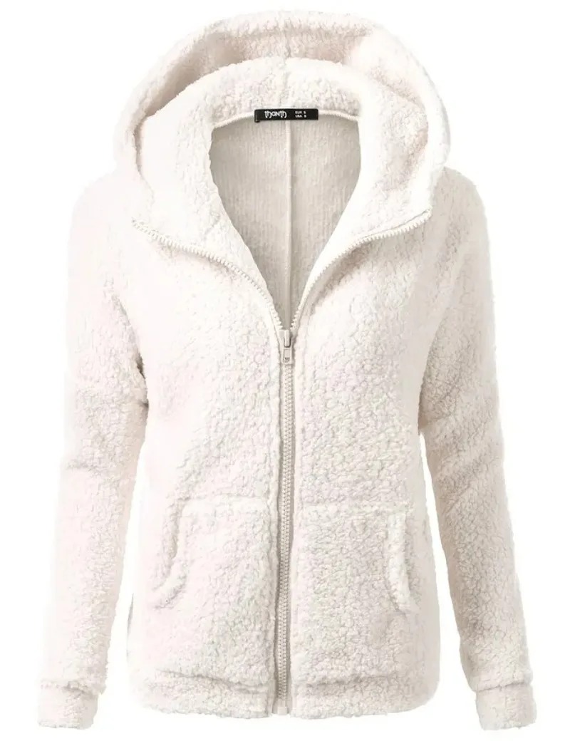 Automne hiver veste chaude femmes à capuche à capuche 2025 décontracté femme sweats à capuche Sweatershirt manteau à glissière solide doux polaire femmes manteau