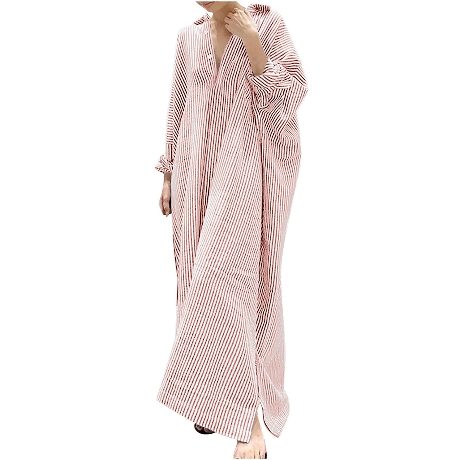 Robe d'été en coton à rayures pour femmes, tenues élégantes, chemise décontractée, robes Maxi, robes pour occasions formelles, robe éducative 138