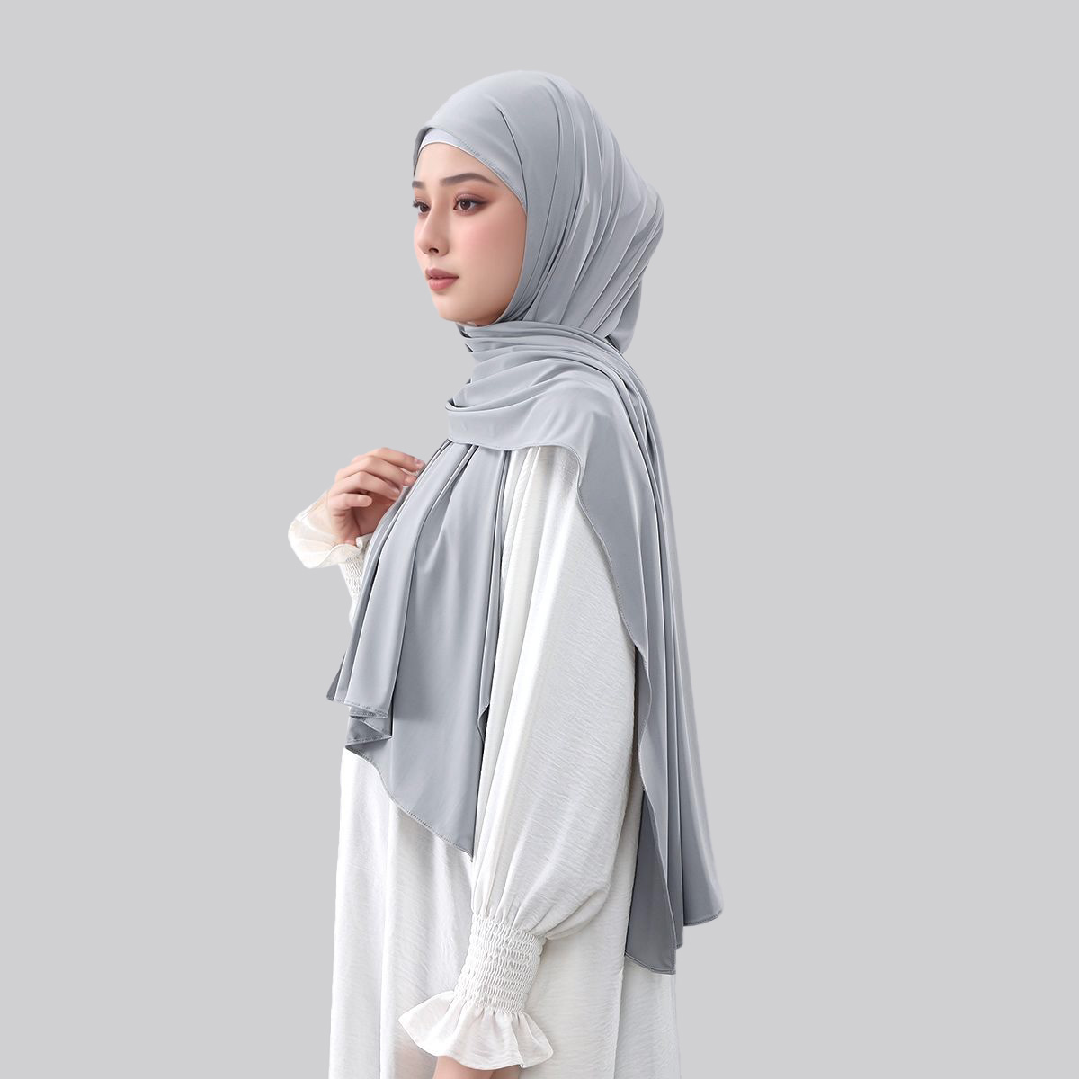 Nouveau Hijab en Jersey Liquide pour Femme, Foulard Scintillant en Soie Imitée, Châle Uni, Bandeau Musulman, Turban 170*60cm