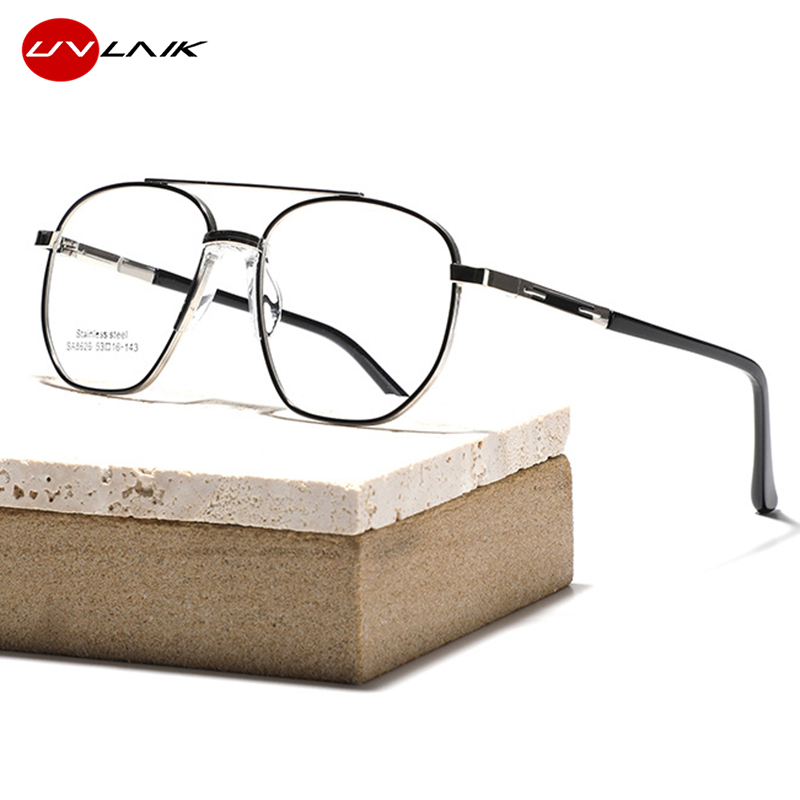 Lunettes à double faisceau pour femmes et hommes, lunettes de pilote, grand cadre, myopie, contrevenants optiques, polyvalent, mode