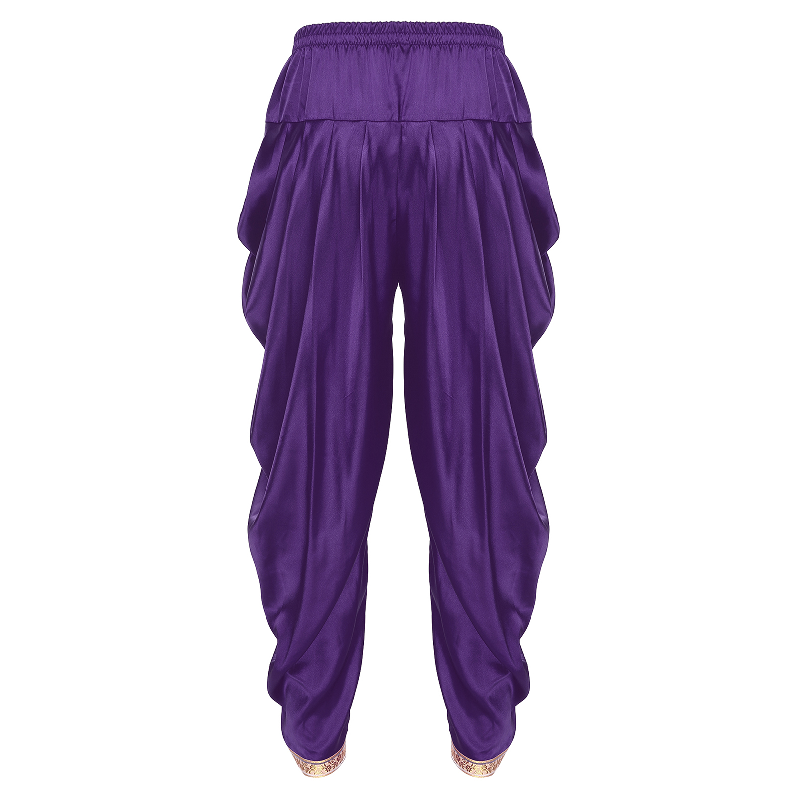 Costume de Prince arabe pour hommes, pantalon Dhoti en Satin SMen, décontracté, taille élastique, drapé, Baggy, vêtements de carnaval d'halloween