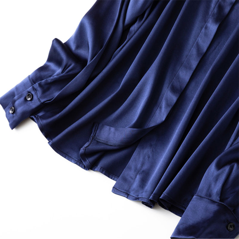 Mulberry-Chemisier à manches longues en satin pour femme, haut de bureau, boutons vers le bas, travail, M, L, XL, MM161, Inj93% IQUE dex, 19 Momme, 7%