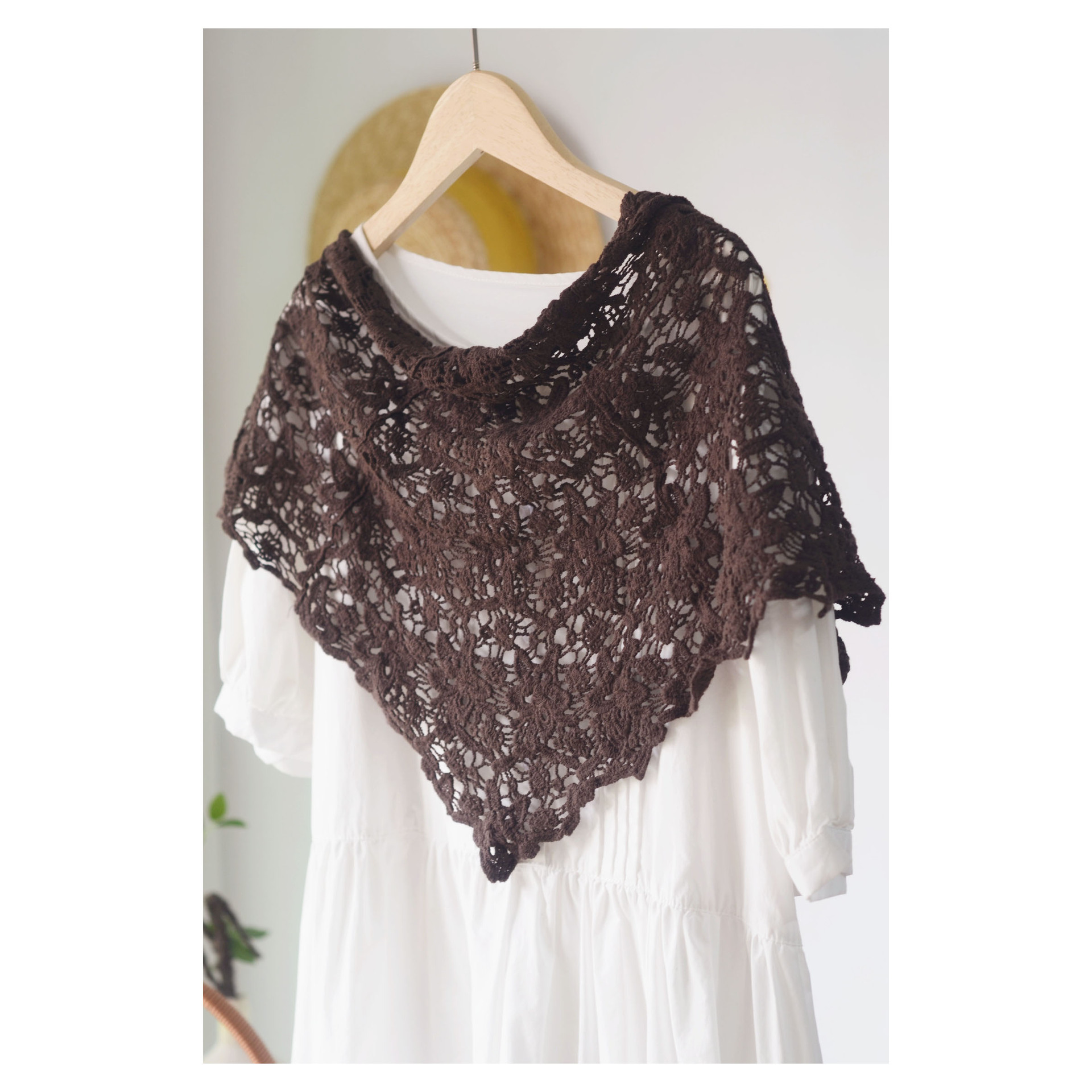 Écharpe Triangle en Coton Fait Main pour Femme, Polyvalente, Couleur Unie, Amissié, Protection du Cou, Châles à Double Usage