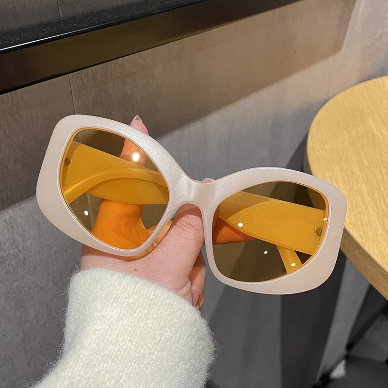 Lunettes de soleil vintage à grande monture pour hommes et femmes, lunettes de soleil de créateurs de marque de luxe, punk populaire, hip hop, ET Bat Shades, UV400