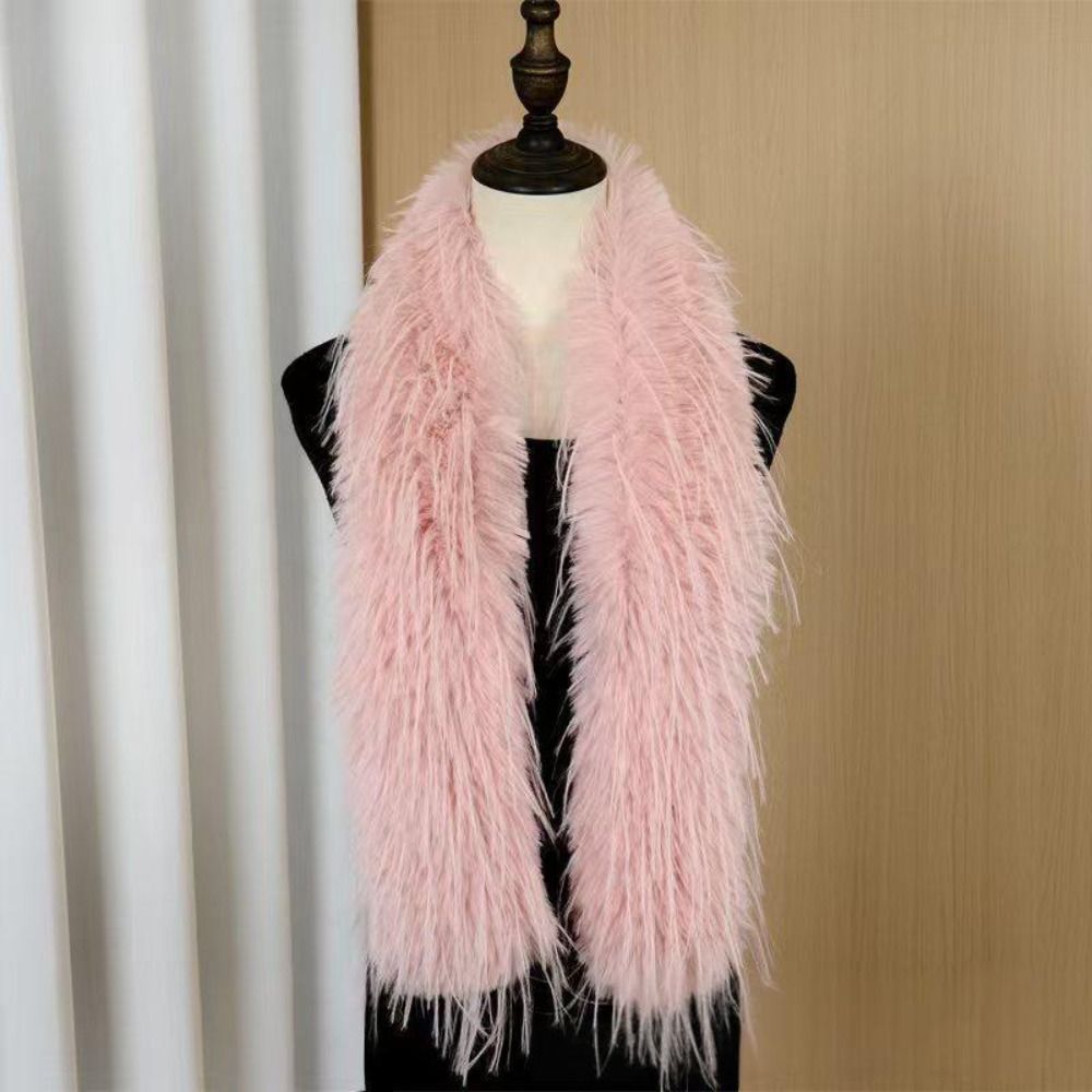 Écharpe longue en peluche épaisse et moelleuse à la mode, Imitation fourrure de vison, châle doux de 180cm, écharpe de luxe classique Y2K pour fille chaude