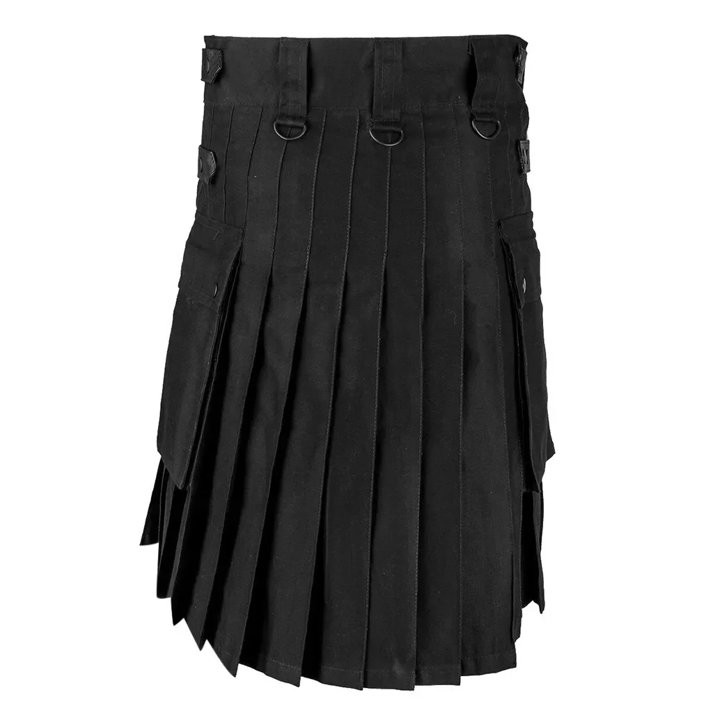 Nouveaux hommes jupe Vintage Kilt ecosse gothique Punk mode Kendo poche jupes écossais vêtements décontracté automne hommes Streetwear