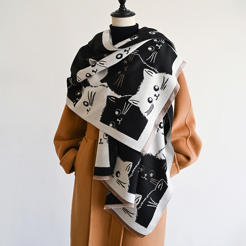 Écharpe en cachemire Jacquard Pashmina pour femme, châle épais et chaud, résistant au froid, couverture coupe-vent, nouvelle mode hiver 2024