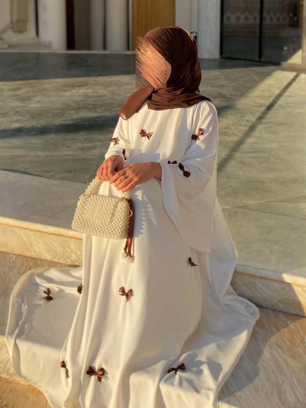 Femmes Robe musulmane Abaya pour Eid arabe arc manches évasées longue Robe Jalabiya Ramadan dubaï Abayas caftan robes maroc robes