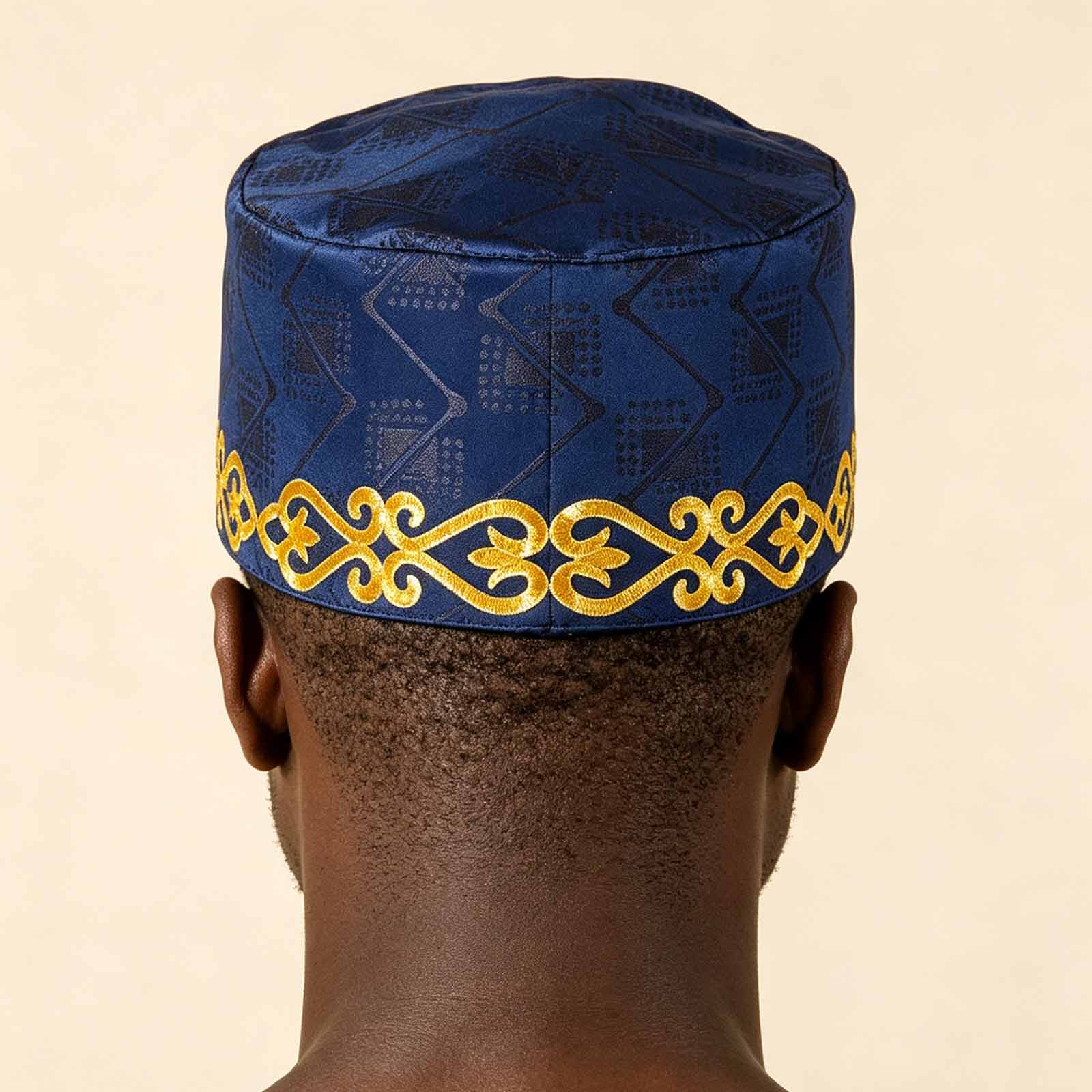 Hommes chapeaux de prière islamique africain musulman kippa casquettes arabes hommes arabie coton or broderie enveloppement musulman Islam hommes chapeau foulard