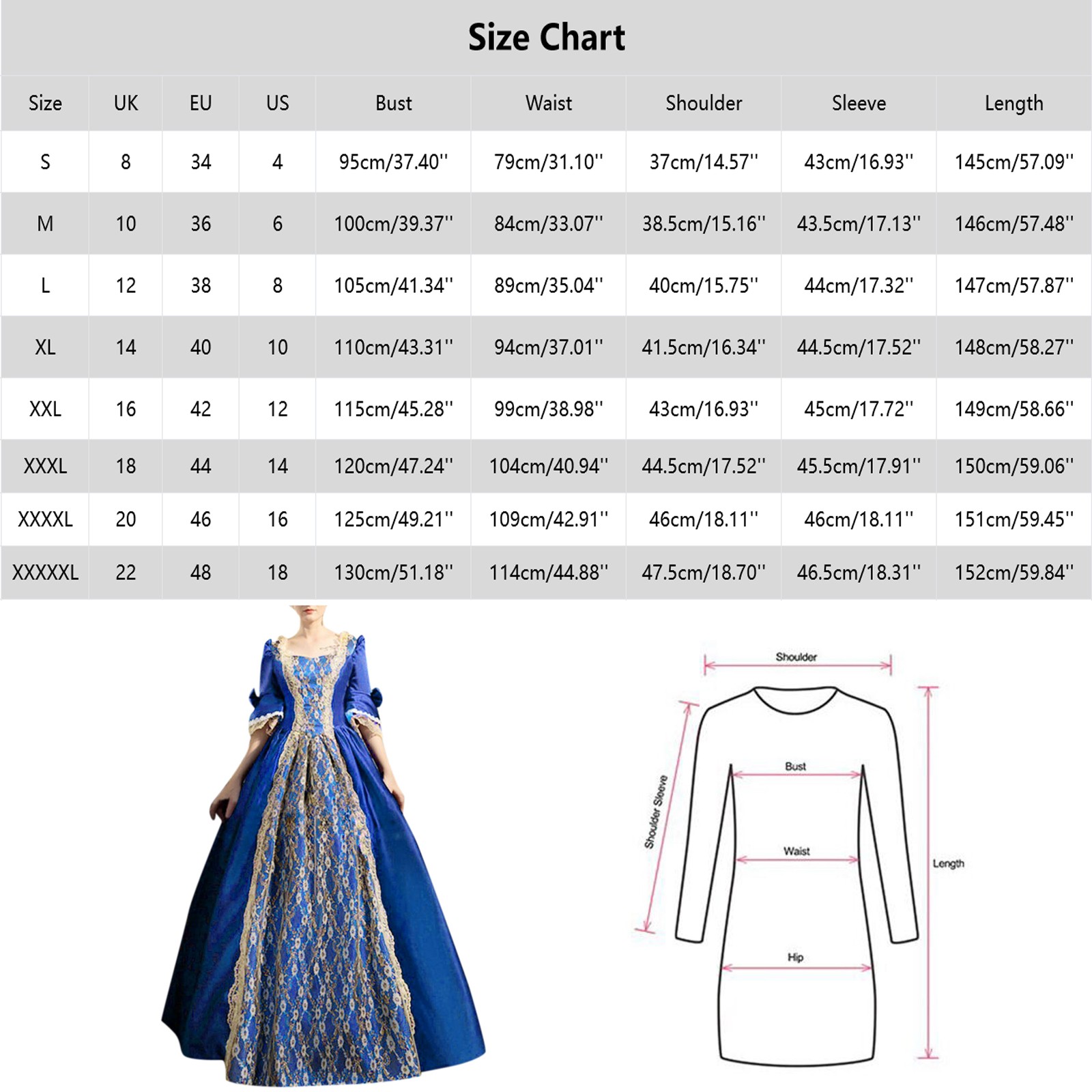 Robe médiévale du 18ème siècle pour femmes, taille haute, demi-manches, robe de bal, princesse en dentelle, Patchwork, robe en Satin, Costume de reine Renaissance