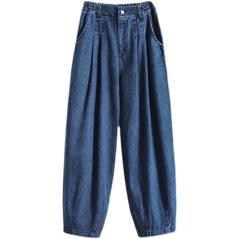 Jean surdimensionné pour femmes, taille élastique, jambes larges, sarouel en Denim, grande taille, Baggy, printemps