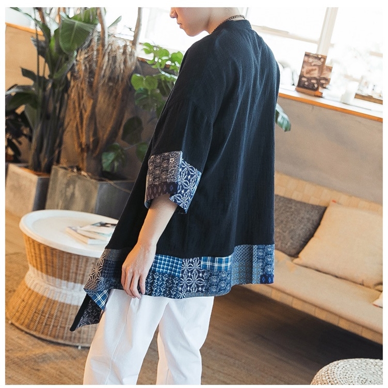 Cardigan Kimono japonais pour hommes, Haori Yukata, Costume de samouraï, vêtements, veste Kimono pour hommes, chemise Yukata Haori