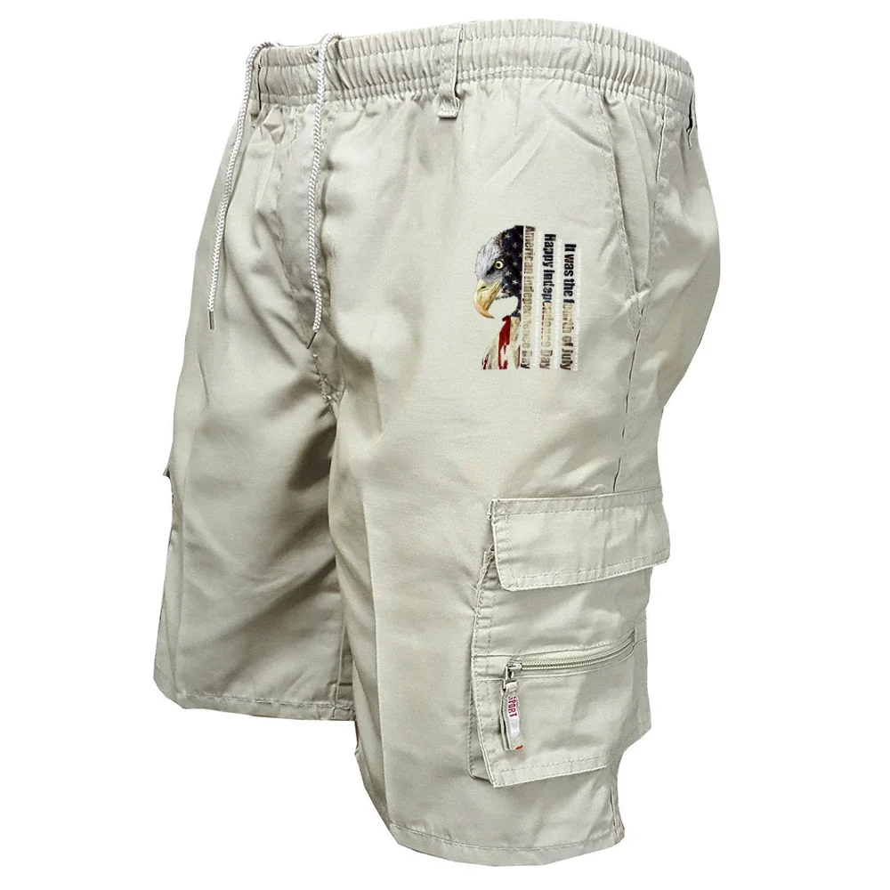Shorts de travail cargo pour hommes à taille élastique, style décontracté de rue, coupe ample, leggings de loisirs Harajuku